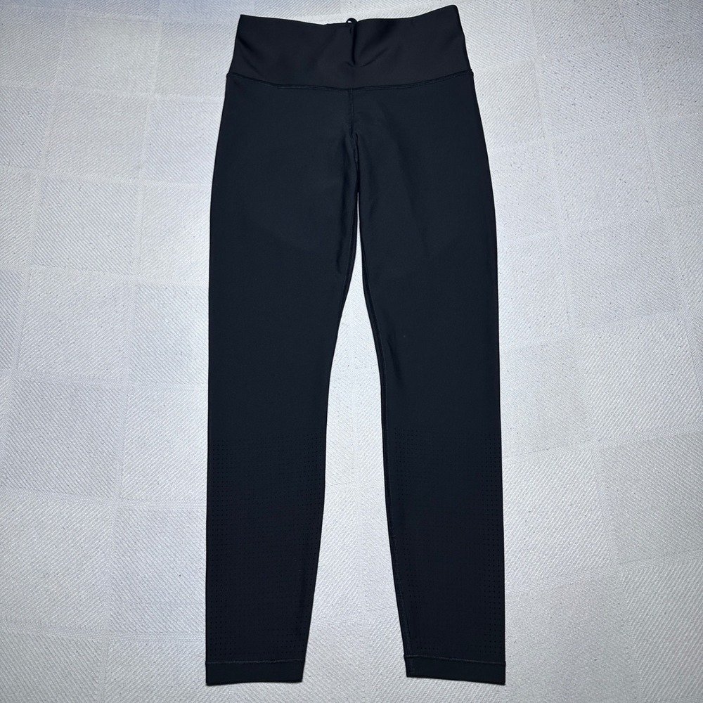 Athleta Interval Perforated Tight Womens Small High Rise Laser Cut Legging Black